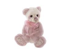 Charlie Bears | Mono Polly Pink Teddy Bear Paws Alpaca Bow Weighted Premium Collectable Stuffed Toy