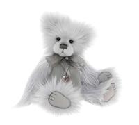 Charlie Bears Poppins - Snow Grey Teddy Bear Collectable, Five-Way Jointed, Soft Plush, Huggable, Collectors Item