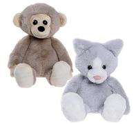 Charlie Bears, Set of Two Plush Toys from the Bear&Me Series: Cheeky the Monkey and Puddy the Cat - Perfect Plush Toys Children (B)