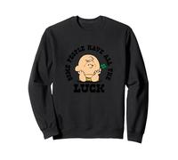 Charlie Brown All the Luck in the World Sweatshirt, Adult Unisex, Black, Medium