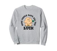 Charlie Brown All the Luck in the World Sweatshirt, Adult Unisex, Heather Grey, Large