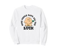 Charlie Brown All the Luck in the World Sweatshirt, Adult Unisex, White, Medium