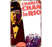 Charlie Chan in Rio Vintage Tin Sign Wall Art Decor - Retro Sign for Home Patio Decor Gifts Movie Poster - 8x12 Inch