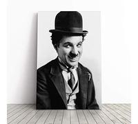 Charlie Chaplin (1) Canvas Print | Gallery Wrapped 30mm Frame Wall Art | 24x16 inches | Ready to Hang | Modern Picture | Living Room Bedroom Lounge Office