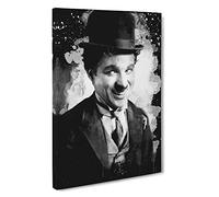 Charlie Chaplin (1) Canvas Print | Gallery Wrapped 30mm Frame Wall Art | 30x20 inches | Ready to Hang | Modern Picture | Living Room Bedroom Lounge Office