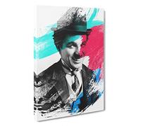 Charlie Chaplin (1) V2 Canvas Print | Gallery Wrapped 30mm Frame Wall Art | 30x20 inches | Ready to Hang | Modern Picture | Living Room Bedroom Lounge Office