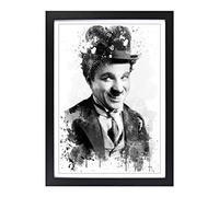 Charlie Chaplin (1) V3 Framed Print | A2 Black Framed Wall Art | Ready to Hang | Modern Nature Picture | Living Room Bedroom Lounge Office