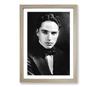 Charlie Chaplin (2) Framed Print | A2 Oak Framed Wall Art | Ready to Hang | Modern Nature Picture | Living Room Bedroom Lounge Office
