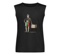 Charlie Chaplin Mens T-Shirt Unisex Sleeveless Tops Black Vest Tank Tee XL