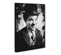Charlie Chaplin No.1 Modern Cb Canvas Print | Gallery Wrapped 30mm Frame Wall Art | 24x16 inches | Ready to Hang | Modern Picture | Living Room Bedroom Lounge Office