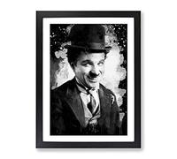 Charlie Chaplin No.1 Modern Cb Framed Print | A2 Black Framed Wall Art | Ready to Hang | Modern Nature Picture | Living Room Bedroom Lounge Office