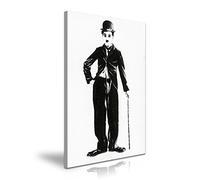 Charlie Chaplin Portrait Canvas Art Print - For Modern Family Home Office Hotel Garden Room Decoration (XL: 61cm X 91cm)