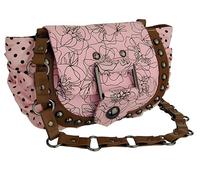 Charlie Clark Women's Small Cross Body Bag - Canvas & Faux Leather - Floral, Pastel or Bright - Magnetic Flap - Zip Pocket - Adjustable Strap