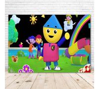 Charlie Colorforms City Backdrop for Kids Birthday Party Decorations 7x5ft Vinyl Charlies Colorforms City Party Favors Cake Table Wall Banner Photo Booth Video Background Props Room Decor