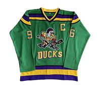 Charlie Conway #96 Mighty Ducks Ice Hockey Jersey Green/White S-XXXL, 96# Green, S