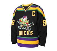 Charlie Conway 96 Mighty Ducks Jersey Stitched Movie Hockey Jersey for Men Green S-3XL, 96 Charlie Conway Black, XXL