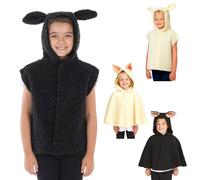 Charlie Crow Baa Baa Black Lamb/Sheep tabard costume for kids one size 3-8 Years.