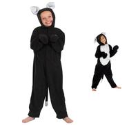 Charlie Crow Black Suede Cat/Kitten Costume for Kids 5-7 Years