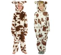 Charlie Crow Brown and White Suede Cow Costume for Kids 3-5 Years
