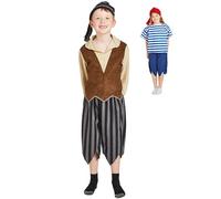 Charlie Crow Buccaneer Bill Pirate Costume for Kids 9-12 Years