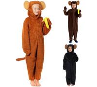 Charlie Crow Cheeky Monkey Costume for Kids | Brown Fur | 7-9 Years