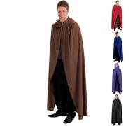 Charlie Crow Dark Brown Cloak/Cape with Hood for adults | Large |