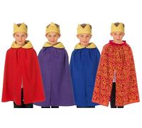 Charlie Crow King or Queen cloak Nativity/Christmas Costume for Kids | one size 7-9 yrs | Four colours available | RED