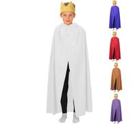 Charlie Crow King or Queen cloak Nativity/Christmas Costume for Kids | one size 7-9 yrs | Four colours available | WHITE