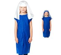 Charlie Crow Shepherd Innkeeper Mary Costume for Kids one size 3-8 Yrs. (White headdress)