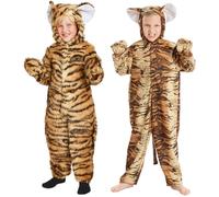 Charlie Crow Suede Tiger Costume for Kids 9-11 Years