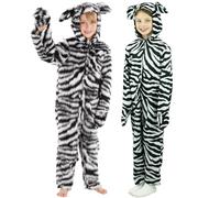 Charlie Crow Suede Zebra Costume for Kids 9-11 Years