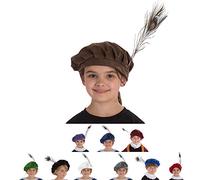 Charlie Crow Tudor Hat costume accessory for kids | Five Colours | One Size 3-12 Years (BROWN)