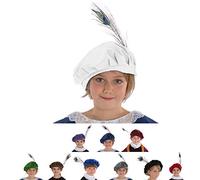 Charlie Crow Tudor Hat costume accessory for kids | Five Colours | One Size 3-12 Years (WHITE)