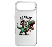 Charlie Dabbing Astronaut on a Dinosaur Cartoon Case for iPhone Air