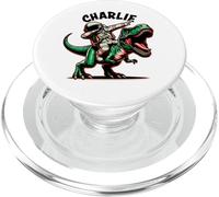 Charlie Dabbing Astronaut on a Dinosaur Cartoon PopSockets PopGrip for MagSafe