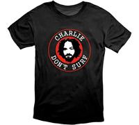 Charlie Don't Surf Charles Manson Mens T Shirt Black Size XXL