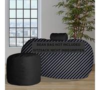 Charlie & Finn Lounge set in black onyx for the giant bean bag, comfortable neck roll and stable footstool for the ultimate sitting and lying comfort.
