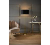 ValueLights | Charlie Gold Plated Modern Stem Floor Lamp with Black Velvet & Gold Inner Shade | Floor Lamps, Home Décor & Improvement Essential