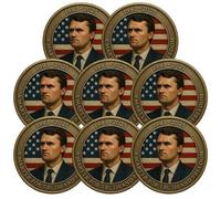 Charlie Kirk 1993-2025 Memorial Coins, Comemorative RIP CharlieKirk Memorial, Truth & Freedom Tribute, Collectible Souvenir Memorials Coins(8pcs)