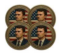 Charlie Kirk 1993-2025 Memorial Coins, Comemorative RIP CharlieKirk Memorial, Truth & Freedom Tribute, Collectible Souvenir Memorials Coins(4pcs)