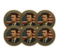Charlie Kirk 1993-2025 Memorial Coins, Comemorative RIP CharlieKirk Memorial, Truth & Freedom Tribute, Collectible Souvenir Memorials Coins(6pcs)