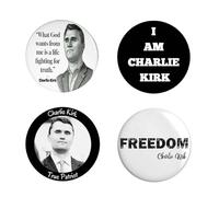 Charlie Kirk A True Patriot Pray Justice Assassination Shooting Hero Freedom Button Pin I am Charlie Kirk Button Pins Round Brooch Badge