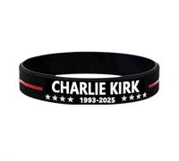 Charlie Kirk A True Patriot Pray Justice Assassination Shooting Hero Freedom Merch USA Rubber Bracelets, Silicone Charlie Kirk Bracelet, Rubber Wristbands Bracelets for Men Women (Black A 5pcs)