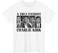 Charlie Kirk A True Patriot T-Shirt - Conservative Political Supporter USA Tee Top White