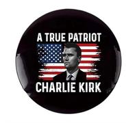 Charlie Kirk Buttons A True Patriot Pray Justice Assassination Shooting Hero Freedom Merch Pins And Button Circle Badges Round Chest Pins Brooch Decor