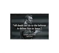 Charlie Kirk Car Stickers, All Death Can Do to The Believer is Deliver Him to Jesus, Memorial Tribute Charlie Kirk, for Patriotic Political Bumper Stickers Vinyl Decal Car Truck