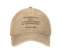 Charlie Kirk Freedom is Not Free, It Must Be Fought for and Defended Baseball Cap Unisex Trucker Hat for Men Women Natural