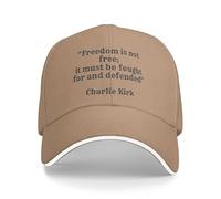 Charlie Kirk Freedom is Not Free, It Must Be Fought for and Defended Baseball Cap Unisex Trucker Hat for Men Women Natural