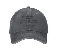 Charlie Kirk Freedom is Not Free, It Must Be Fought for and Defended Baseball Cap Unisex Trucker Hat for Men Women Deep Heather