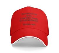 Charlie Kirk Freedom is Not Free, It Must Be Fought for and Defended Baseball Cap Unisex Trucker Hat for Men Women Red